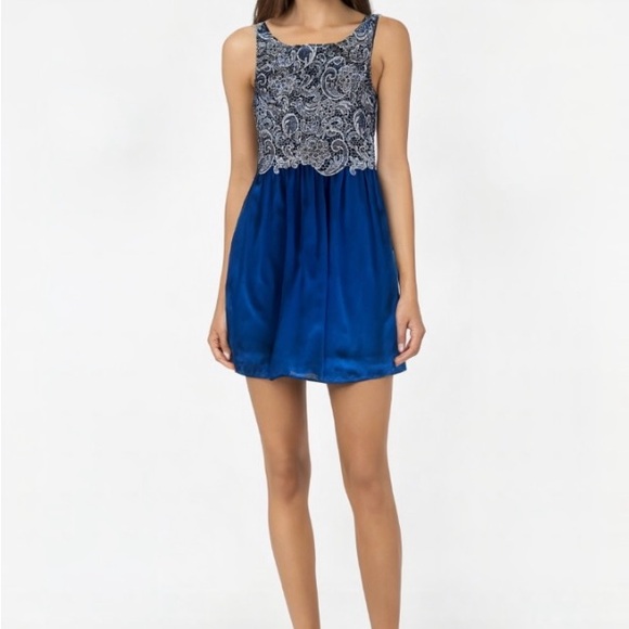 Angeleye London black dress with rose gold overlay& exposed back zipper Size S - Picture 6 of 17